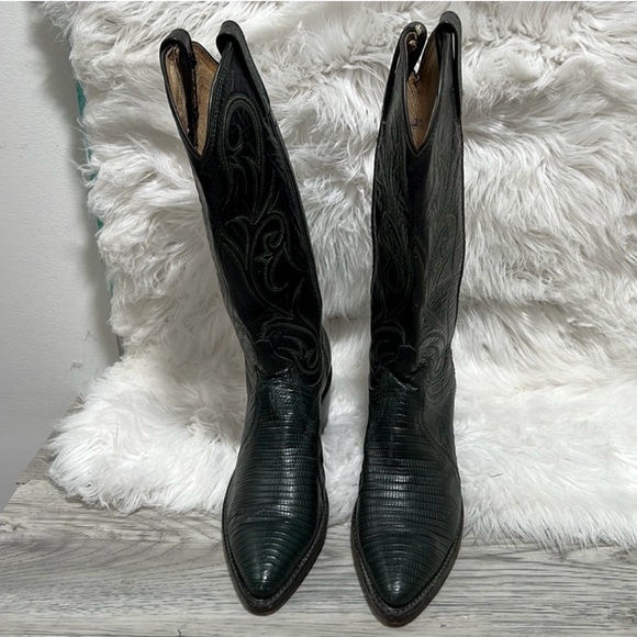 Emerald green real leather Dan Post cowgirl boots, no longer sold and very rare! - Picture 2 of 9